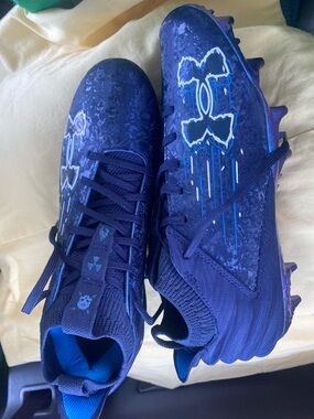Under Armour Navy and Bright Blue Men's Soccer Cleats